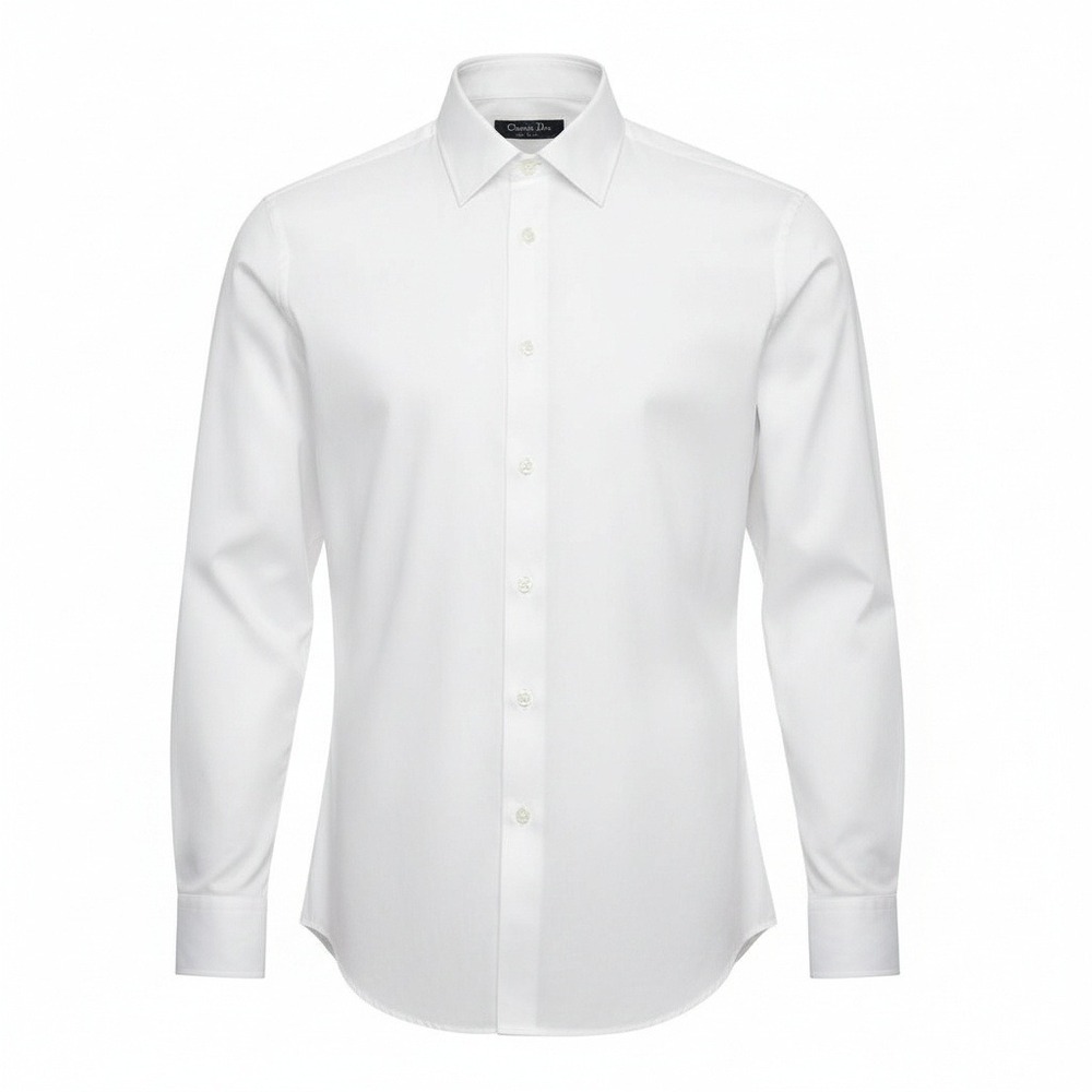 Christian Dior‎ Monsieur White Long Sleeve Button Down Dress Shirt Men's Size L